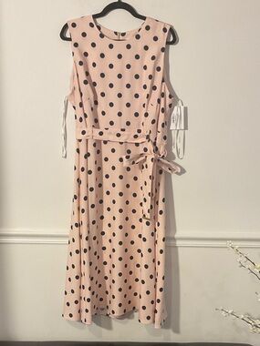 calvin klein polka-dot fit & flare dress Calvin Klein Womens, Sleeveless Dot Crepe Polka Dot Self Tie Midi Aline Blossom Indigo, 4 at Amazon Women's Clothing store